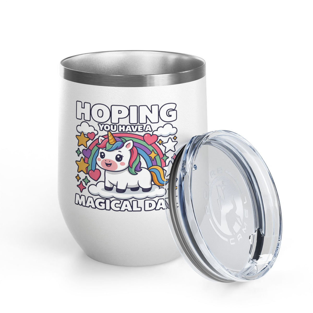 Unicorn Wine Tumbler, Magical Day Cup, Cute Fantasy Gift for Her, Rainbow Unicorn Drinkware, Birthday Gift for Unicorn Lover