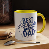 Best Adventure Buddy Dad Coffee Mug, Father's Day Gift from Kids, Travel and Hiking Outdoor Papa Ceramic Tea Cup with Black Handle