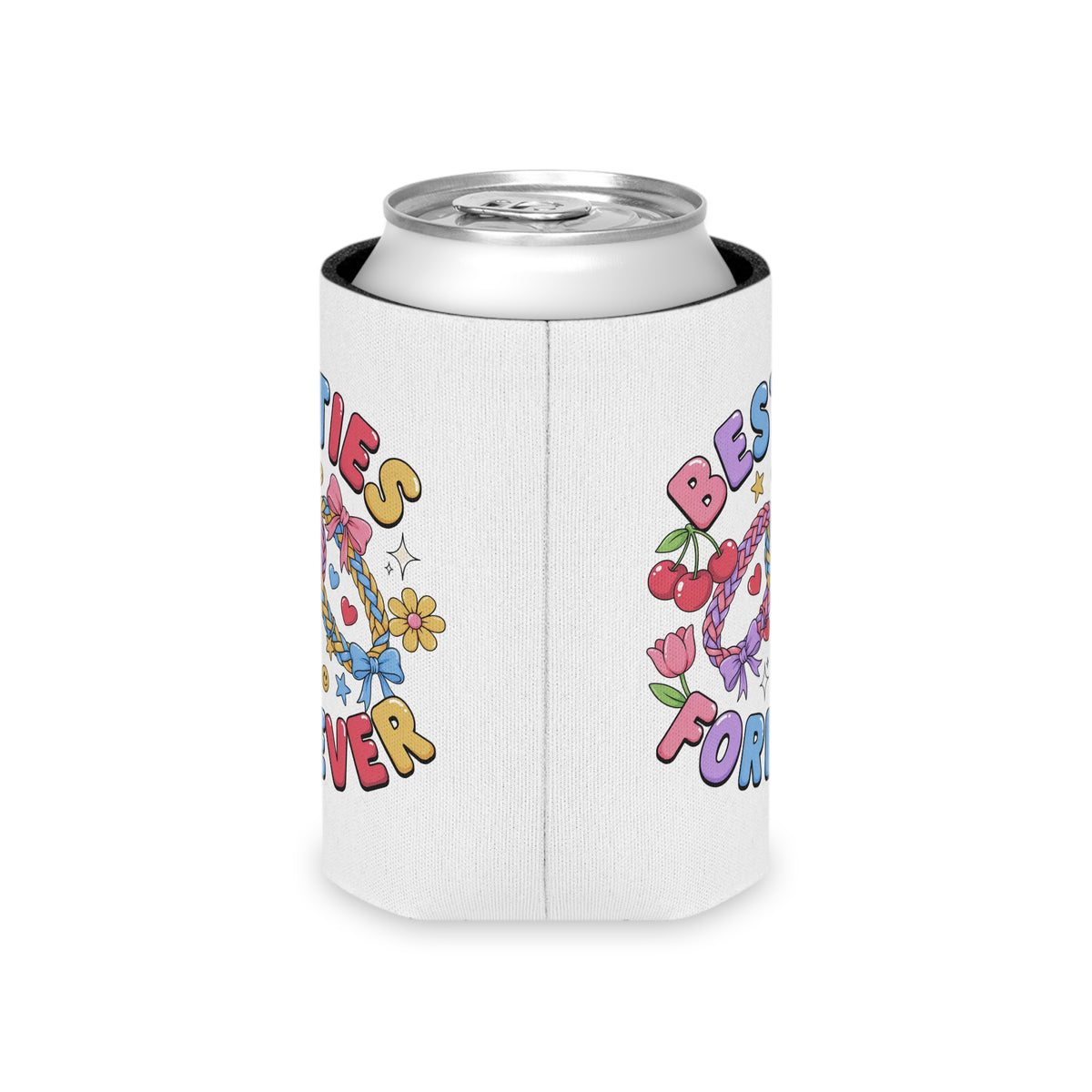 Besties Forever Can Cooler, Colorful Friendship Drink Sleeve, Cute Best Friend Gift, BFF Birthday Present for Besties and Friends