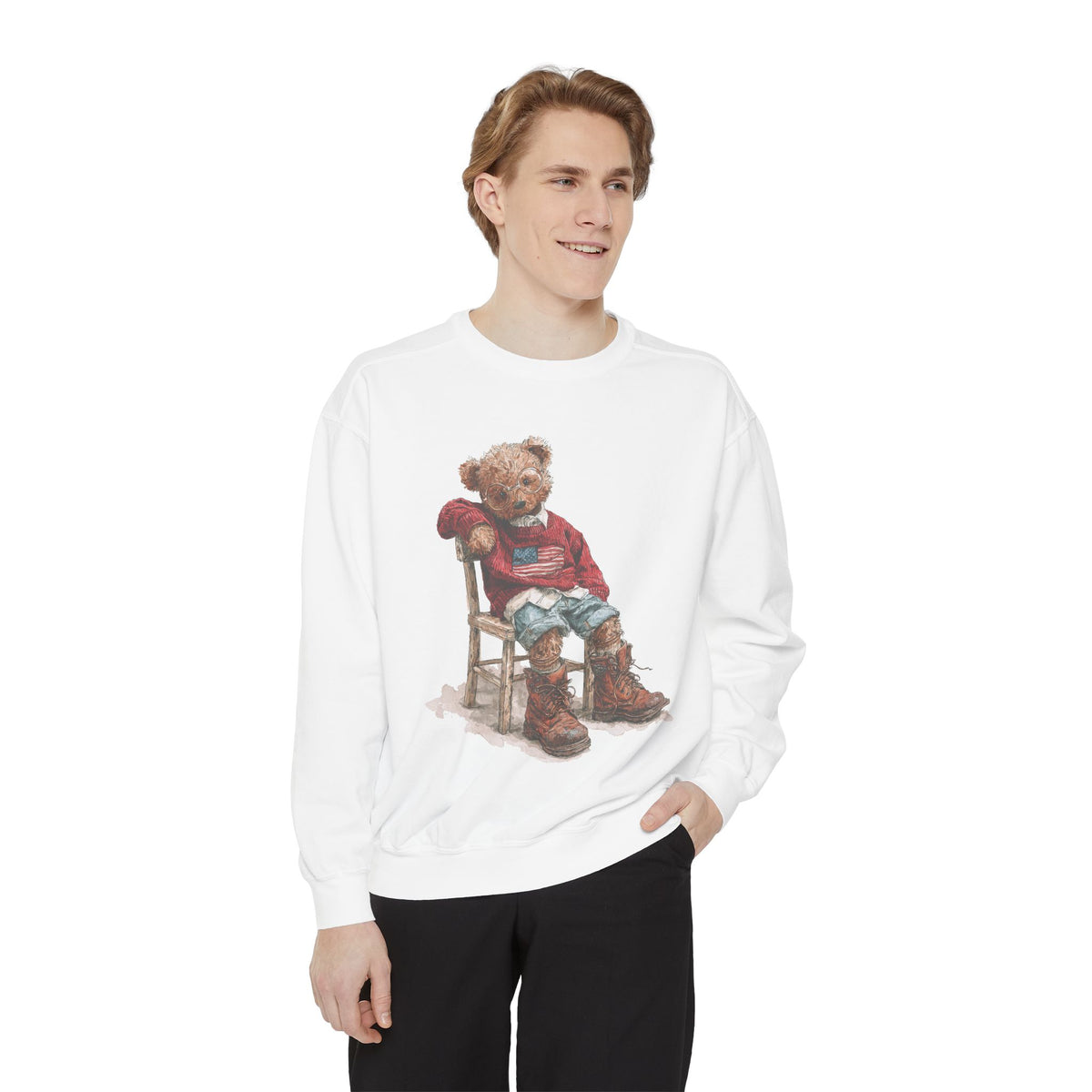 Cute Teddy Bear Sweatshirt, Cozy Bear Crewneck, Aesthetic Plush Bear Pullover, Soft Cute Animal Gift for Women Teens