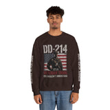 DD-214 Veteran Sweatshirt, Military Veteran Crewneck, American Flag Pullover, Veteran Gift for Him, Patriotic Fourth of July Top