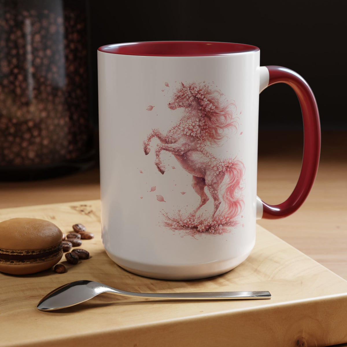 Floral Horse Mug, Horse Lover Gift, Equestrian Coffee Mug, Horse Mom Cup, Horse Art Mug, Ranch Life Gift, Horse Owner Present