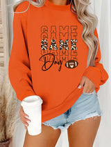 Round neck GAME printed pullover sweatshirt sweatshirt