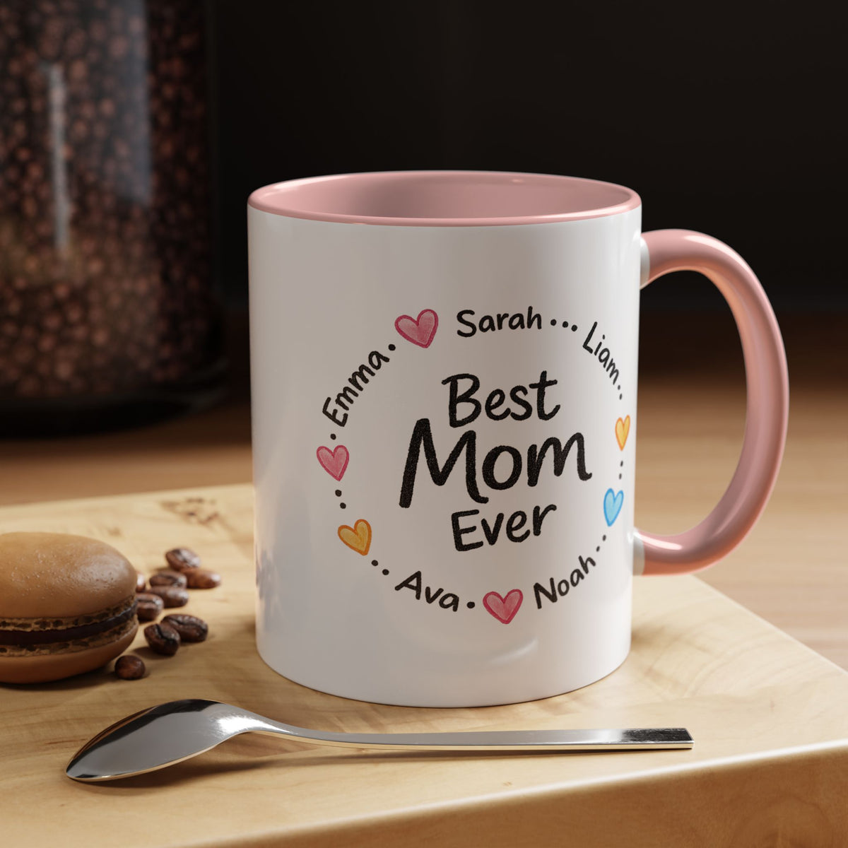 Personalized Best Mom Ever Mug, Custom Kids Names Coffee Mug, Mother's Day Gift for Mom, Grandma Gift, Family Keepsake Cup