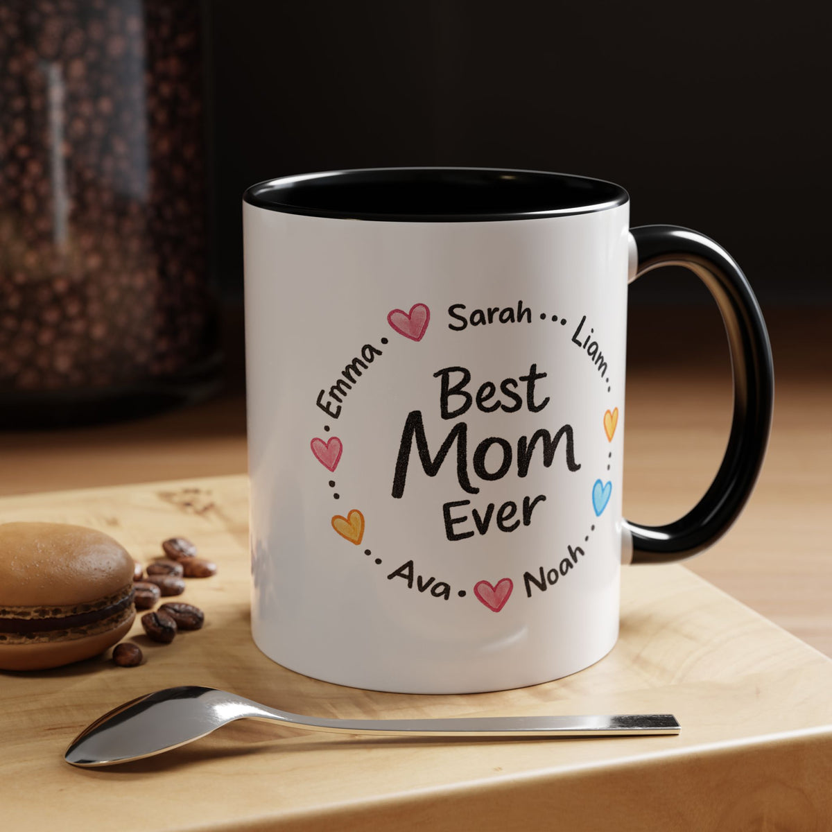 Personalized Best Mom Ever Mug, Custom Kids Names Coffee Mug, Mother's Day Gift for Mom, Grandma Gift, Family Keepsake Cup