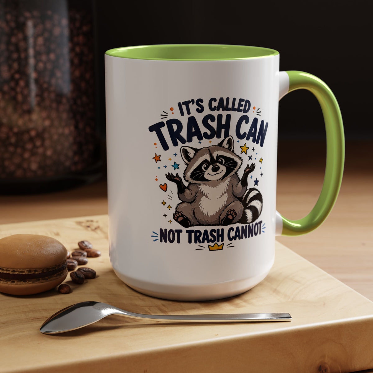 Funny Raccoon Coffee Mug, Trash Can Not Trash Cannot Mug, Cute Raccoon Lover Gift, Funny Animal Humor Cup for Wildlife Fans
