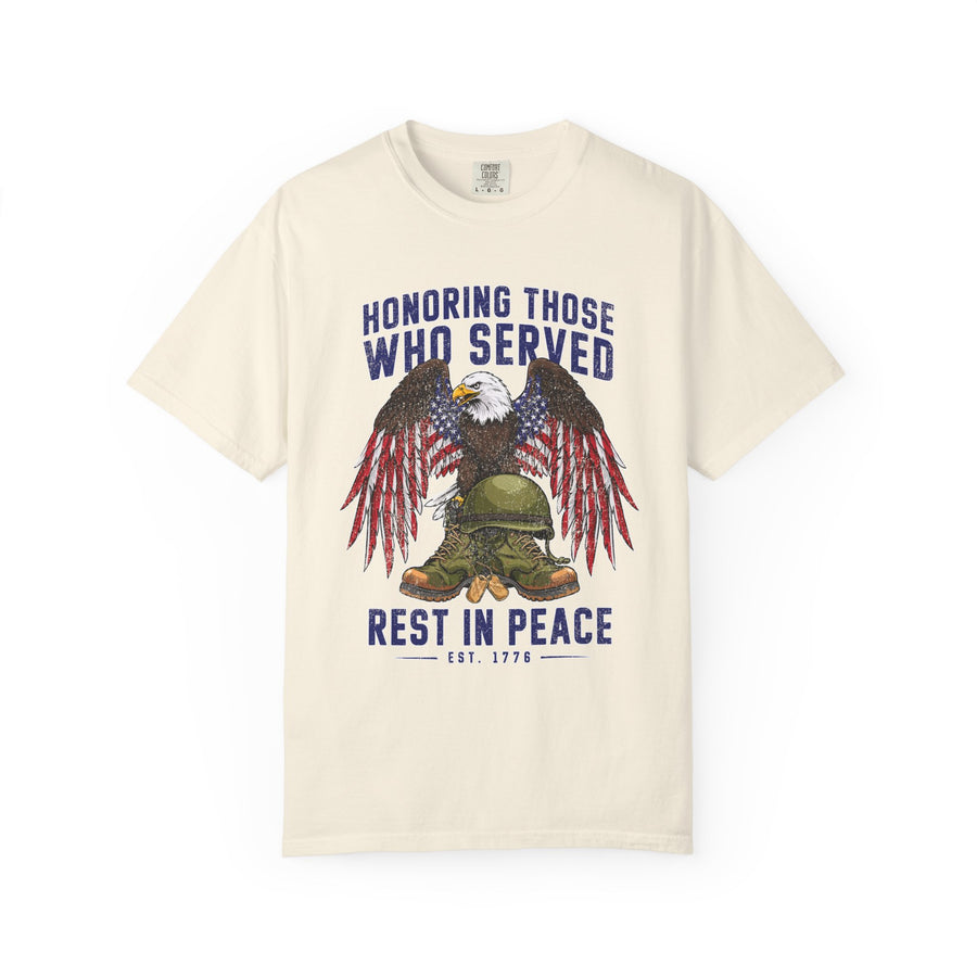 Honoring Those Who Served Shirt, Military Memorial T-Shirt, Fallen Soldier Tribute, Veteran Remembrance Gift, Patriotic Eagle Tribute Tee