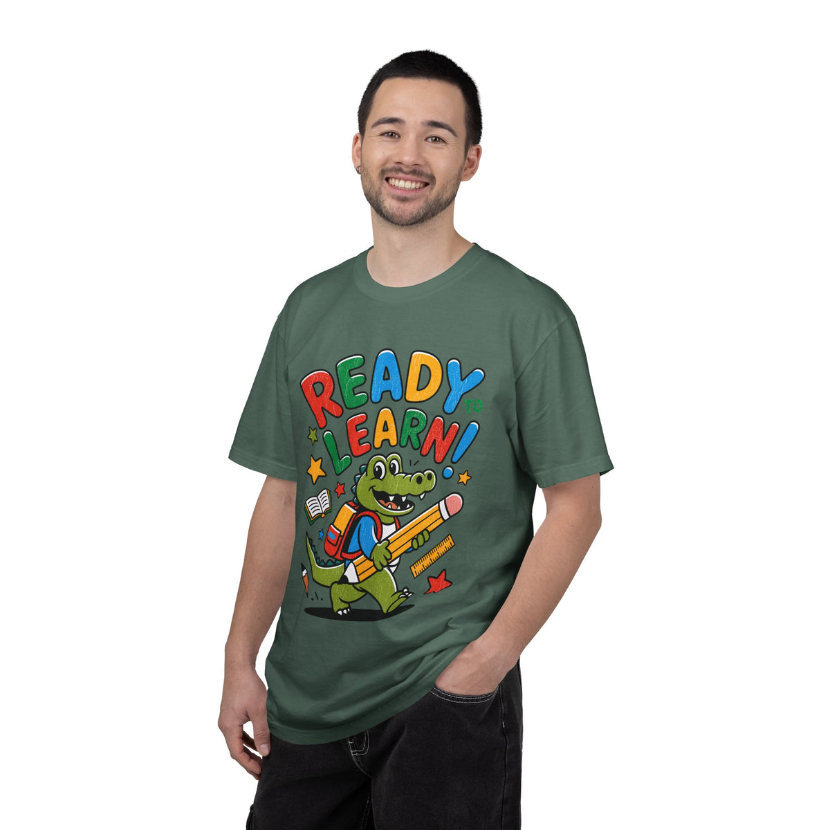 Ready to Learn Alligator T-Shirt, Colorful Back to School Tee, Cute Student Gift, Preschool Teacher Outfit, Classroom Graphic Shirt