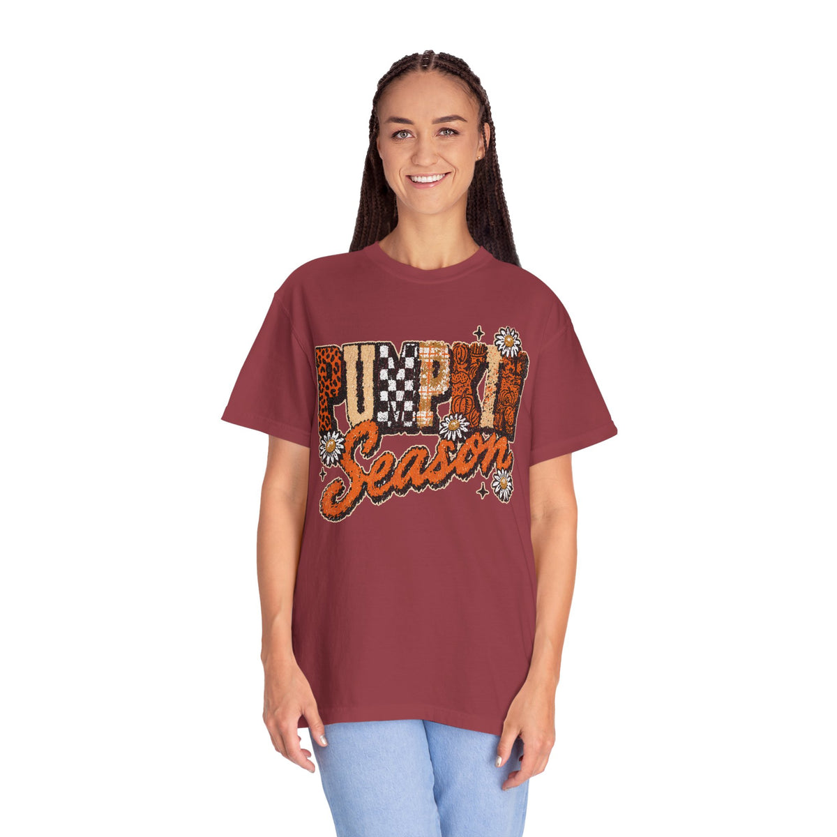 Pumpkin Season Shirt, Retro Leopard Checker Fall Graphic Tee, Cute Autumn Gift for Women, Cozy Thanksgiving October Outfit for Her