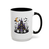 Cute Haunted House Mug, Kawaii Ghost Halloween Coffee Cup, Spooky Season Gift for Her, Purple Witchy Decor, Cozy Fall Birthday Present