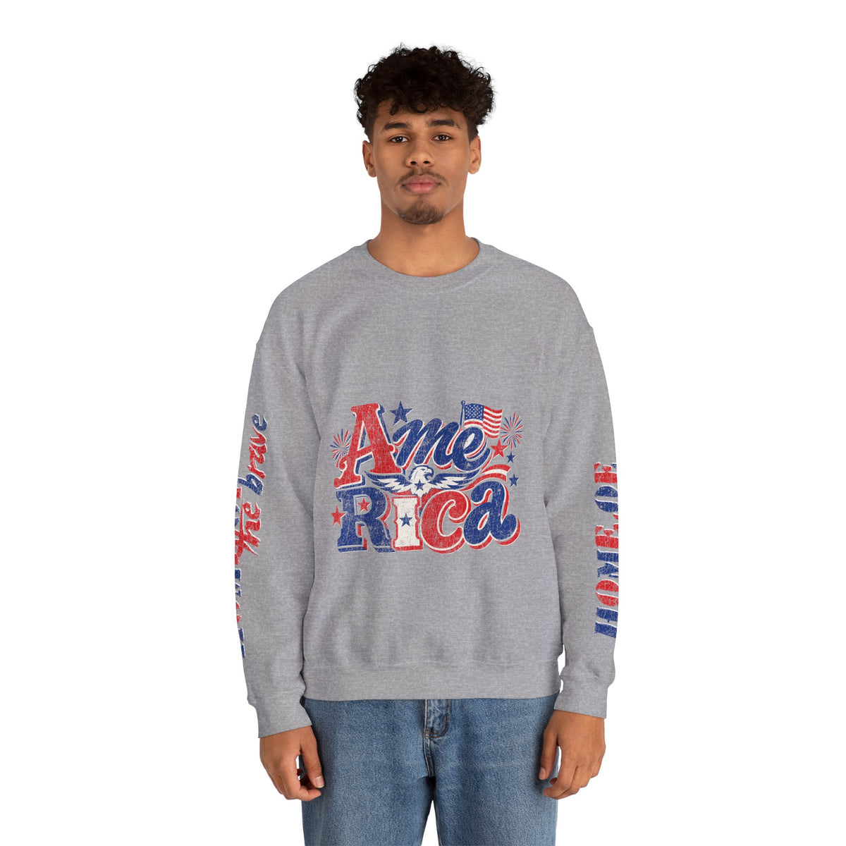 America Graphic Sweatshirt, Vintage USA Pullover, Patriotic American Flag Top, Fourth of July Outfit, Americana Gift for Women
