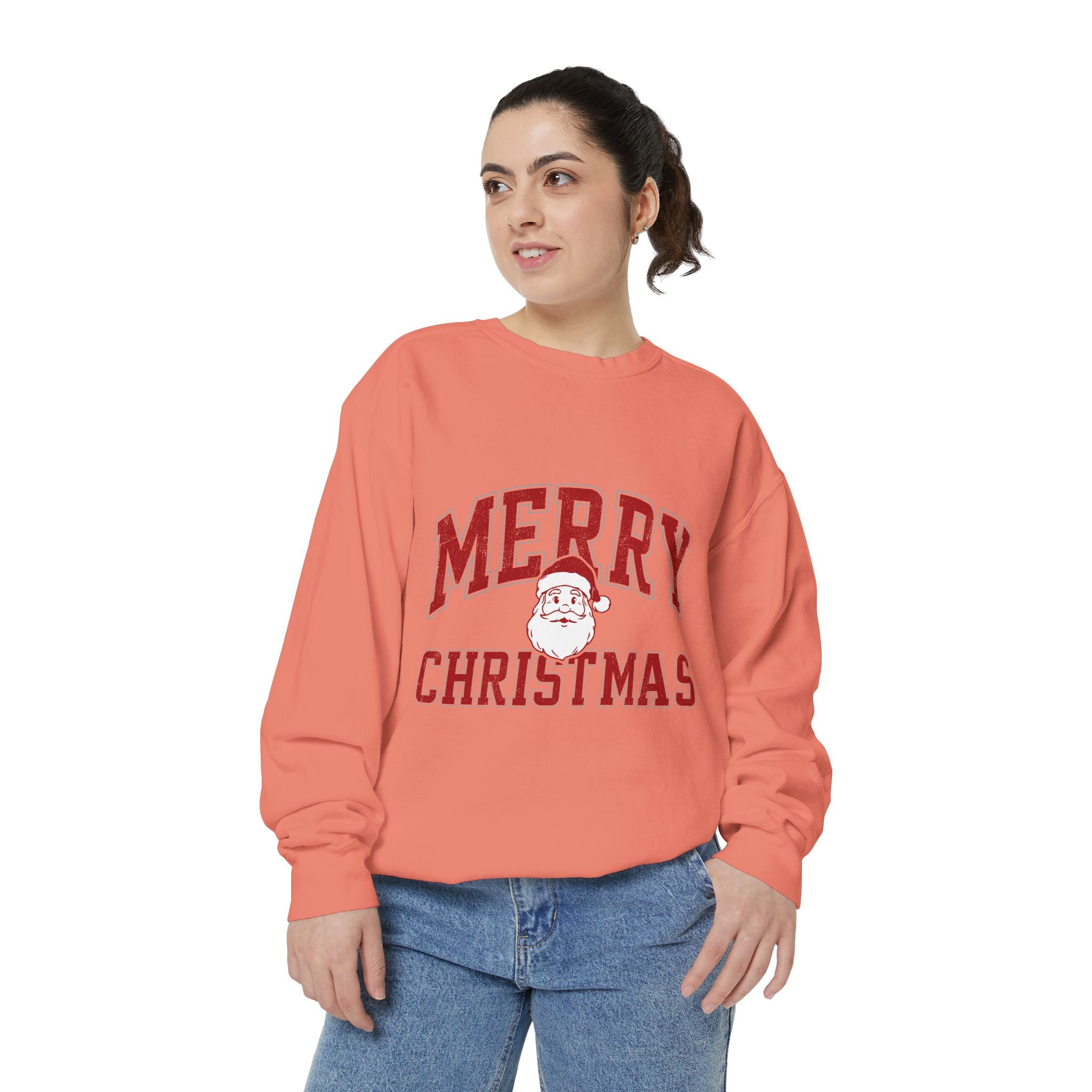 Merry Christmas Santa Sweatshirt, Vintage Holiday Crewneck, Festive Christmas Party Pullover, Retro Santa Claus Gift for Family Photos