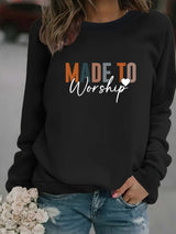 Round neck MADETO printed pullover sweatshirt sweatshirt