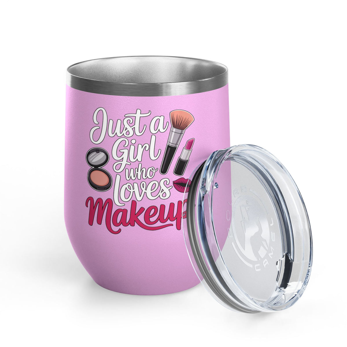 Makeup Lover Wine Tumbler, Just a Girl Who Loves Makeup, Cute Beauty Drink Tumbler, Makeup Artist Gift for Her, Girly Gift, Cosmetic Lover