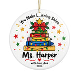 Personalized Teacher Christmas Ornament, Ms. Harper Holiday Keepsake, Teacher Appreciation Gift from Student, Classroom Christmas Decor 2026