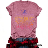 Printed short sleeved humorous witch Halloween