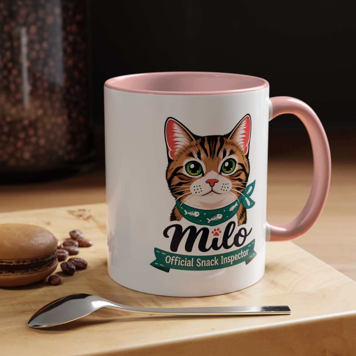 Personalized Cat Lover Mug, Custom Cat Name Coffee Cup, Official Snack Inspector Cat Mug, Funny Pet Parent Gift for Cat Owners