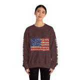 Patriotic American Flag Sweatshirt, USA Floral Crewneck, Vintage Americana Pullover, Fourth of July Outfit, Summer Patriotic Gift for Her
