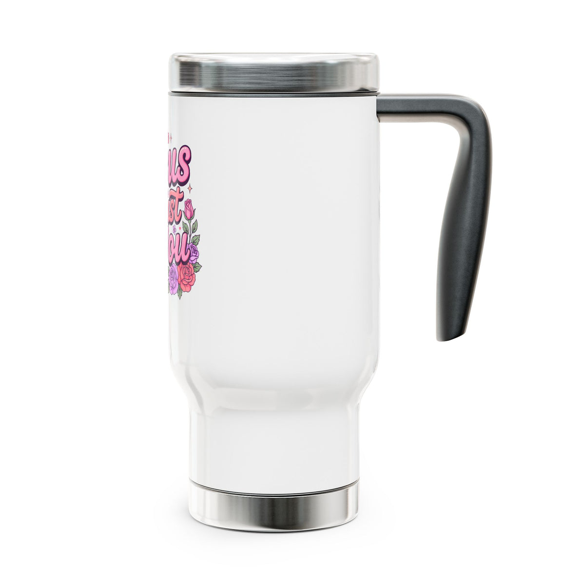 Christian Stainless Steel Travel Mug, Jesus I Trust in You Floral Cup, Faith Based Gift for Women, Inspirational Religious Drinkware