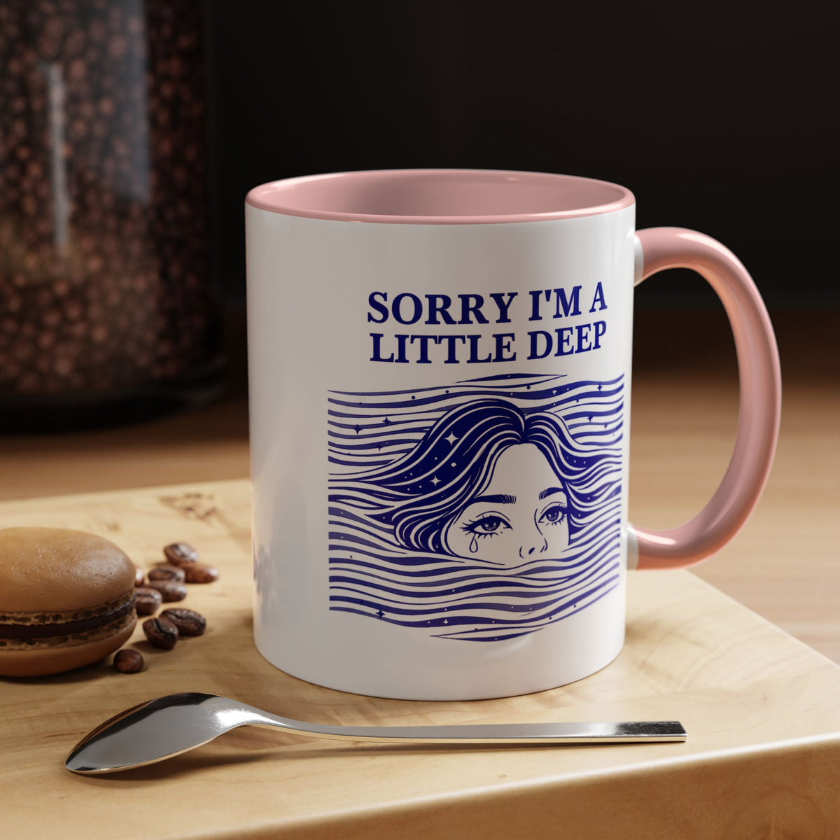 Funny Introvert Mug, Social Anxiety Coffee Mug, Deep Thinker Gift, Sarcastic Humor Cup, Emotional Ocean Mug, Mental Health Gift