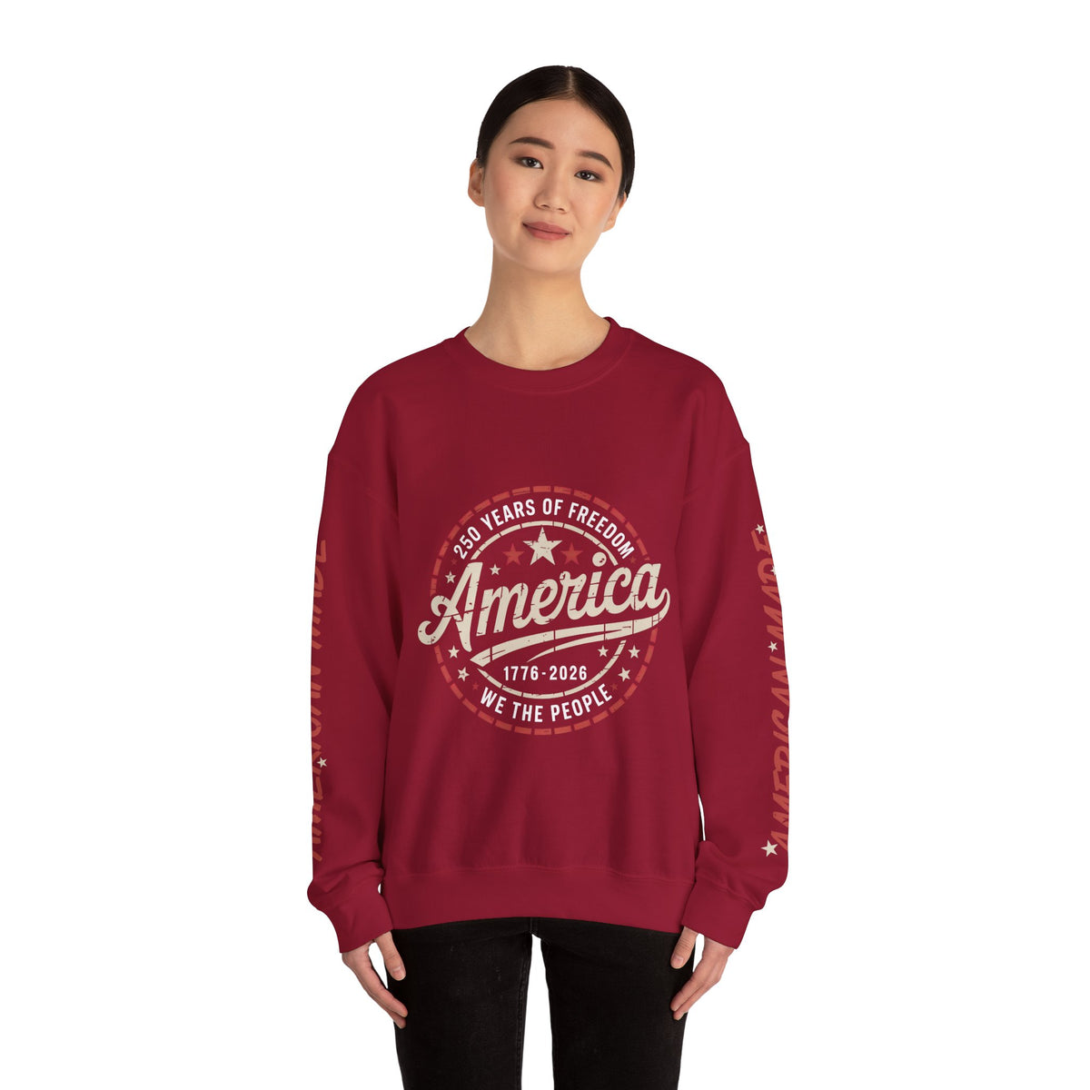 America 250 Sweatshirt, We The People Pullover, 1776 2026 USA Anniversary Top, Patriotic American Heritage Gift, Vintage Americana