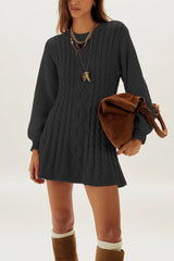 Round neck long sleeved dress