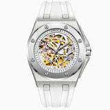 Fully automatic mechanical watch for men fashionable multi-color silicone tape waterproof watch