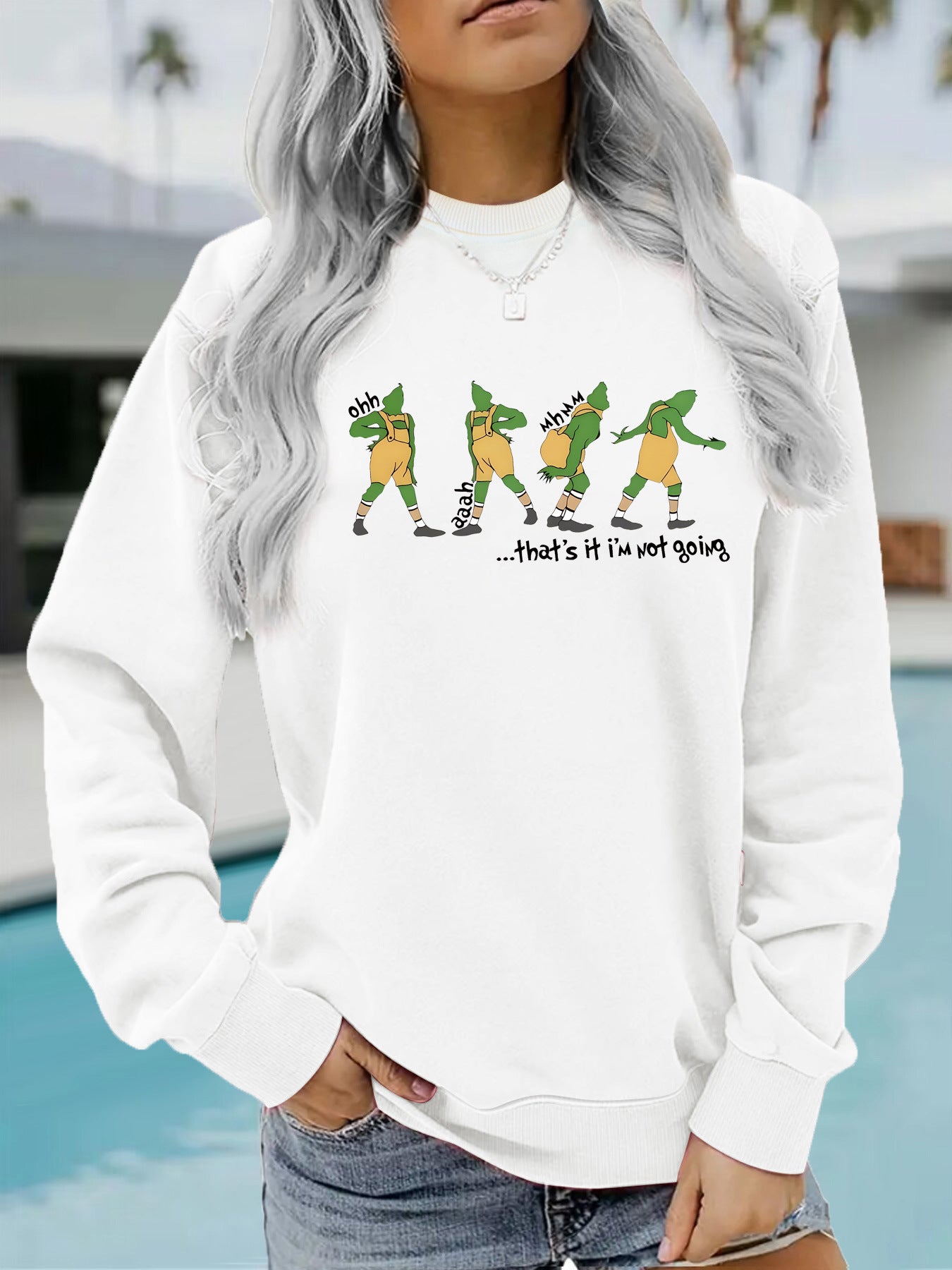 Cartoon letter printed pullover sweatshirt sweatshirt
