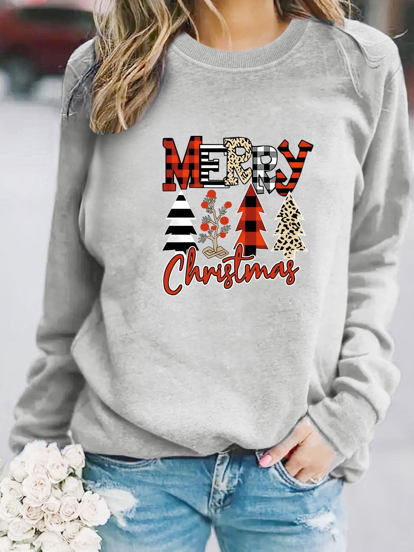 Printed pullover sweatshirt sweatshirt