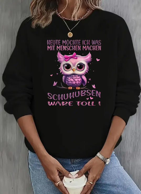 Round neck fleece hoodie