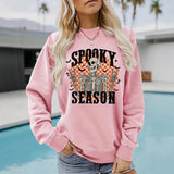 Halloween printed loose hoodie