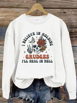 Printed pullover sweatshirt sweatshirt