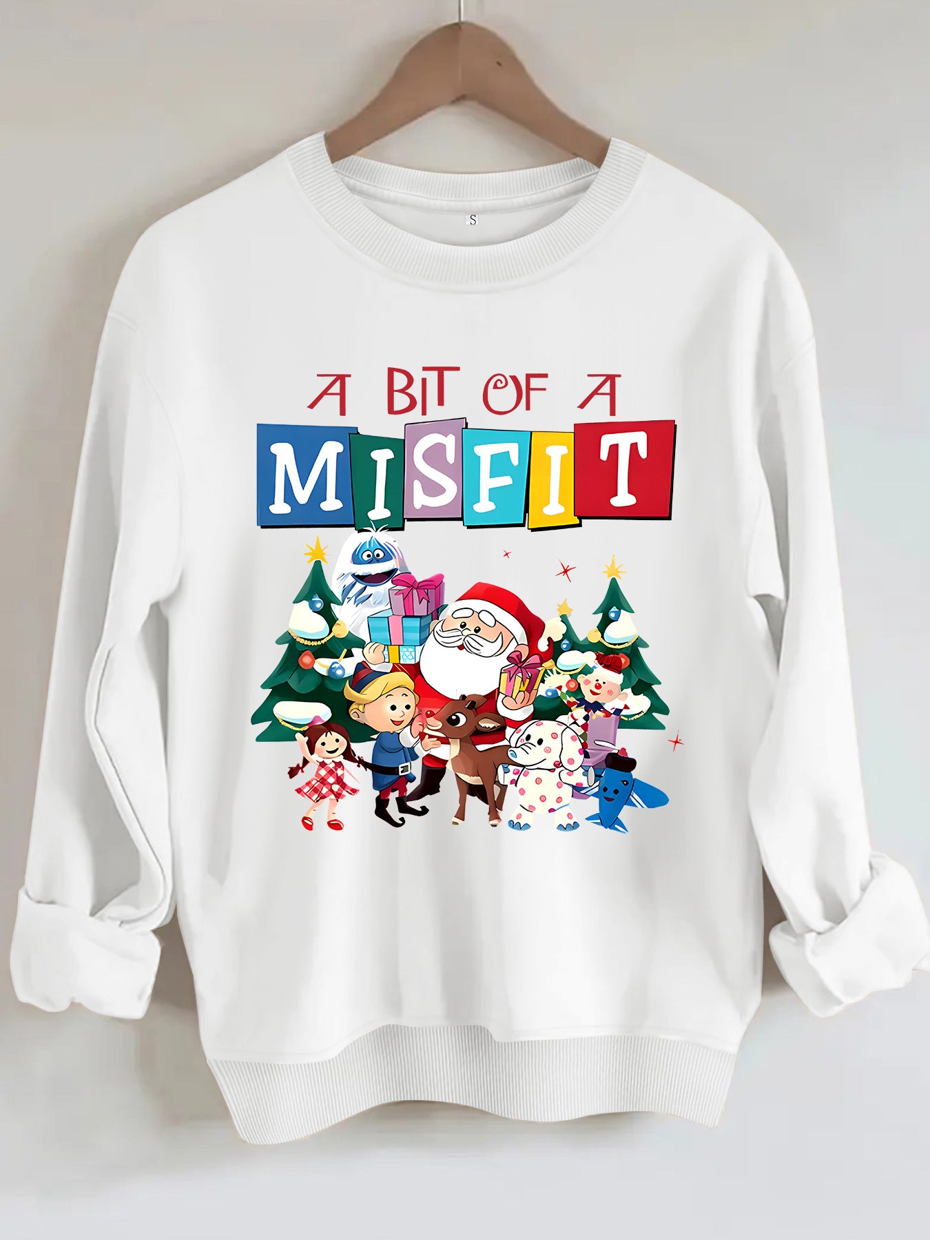 Christmas printed pattern hoodie