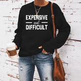Round neck EXPENSIVE printed pullover sweatshirt sweatshirt