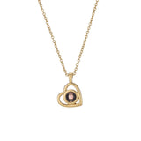 S925 Sterling Silver Love Necklace Female Fashion Pendant Nano Projection Photo Lettering