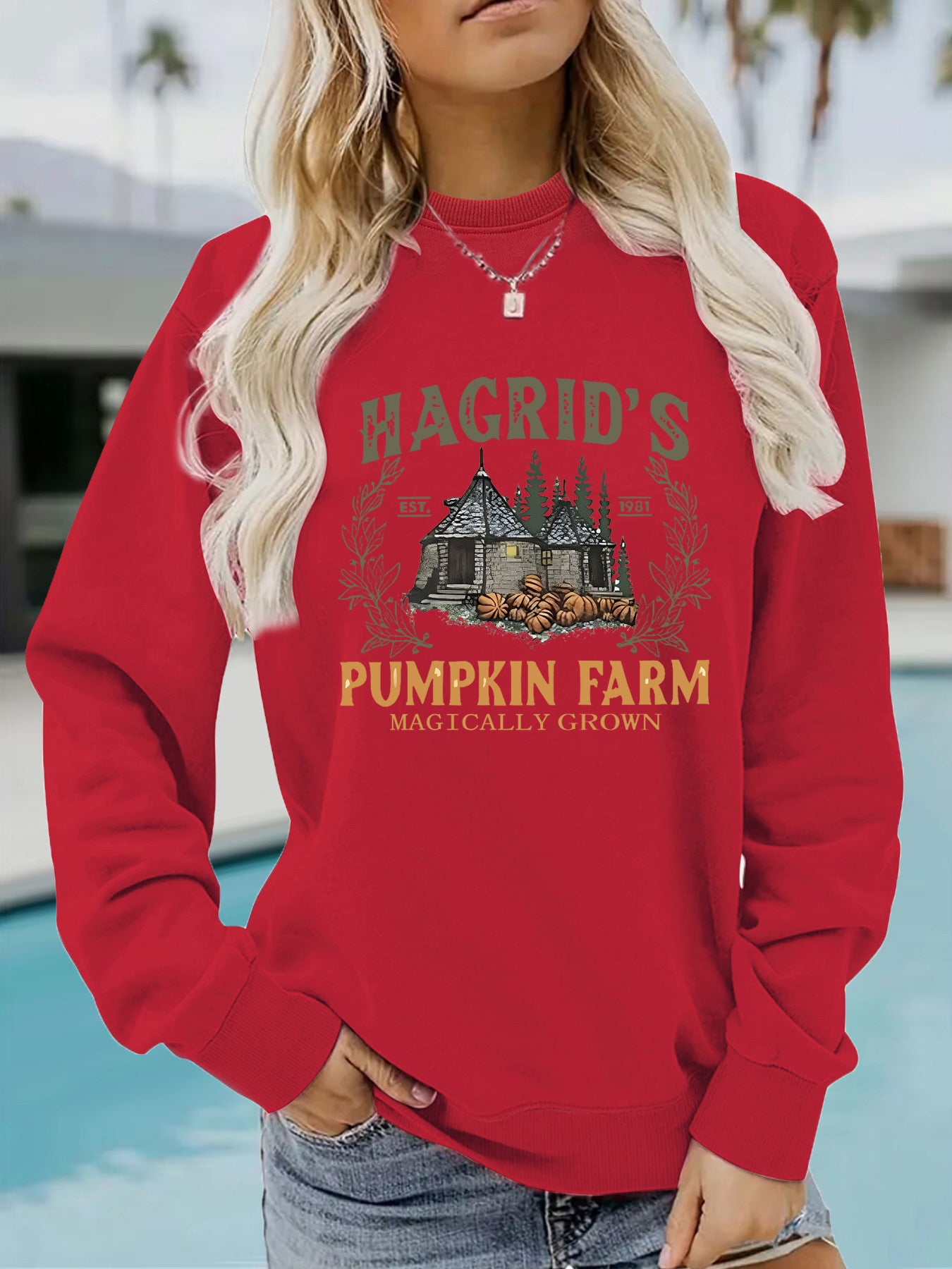 Printed pullover sweatshirt sweatshirt