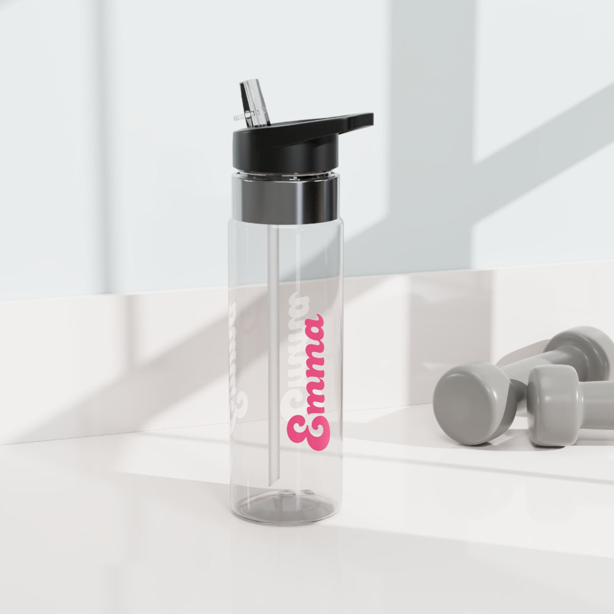 Personalized Transparent Water Bottle, Custom Name Water Bottle, Reusable Drink Bottle for School, Gym, Work, Travel, Gift for Her