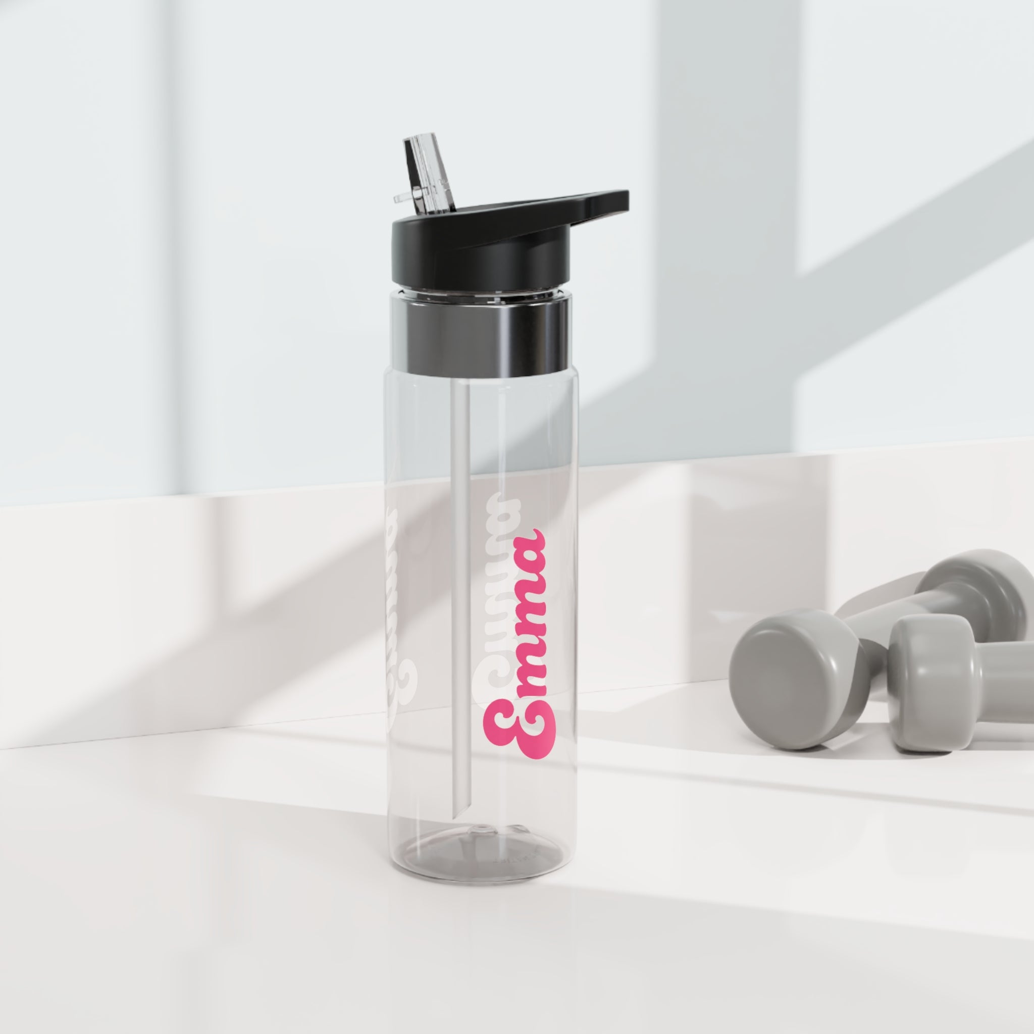 Personalized Transparent Water Bottle, Custom Name Water Bottle, Reusable Drink Bottle for School, Gym, Work, Travel, Gift for Her