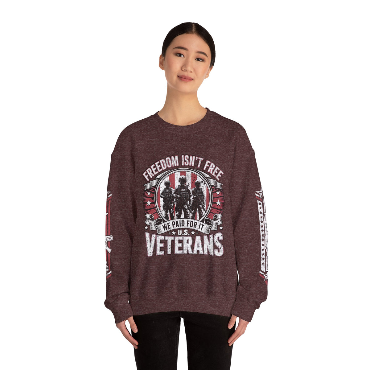 Freedom Isn't Free Veterans Sweatshirt, Military Service Crewneck, American Flag Veteran Pullover, Veteran Gift, Memorial Day Outfit