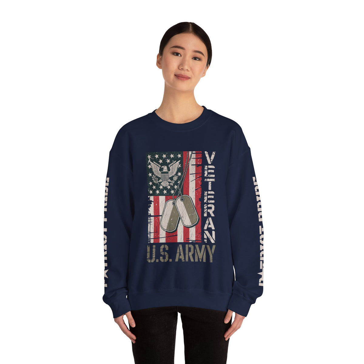 US Army Sweatshirt, Vintage Military Pullover, American Flag Army Top, Veteran Gift, Patriotic Military Clothing, Army Family Gift