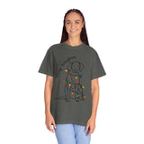 Merry Woofmas Dog Shirt, Funny Christmas Puppy T-Shirt, Holiday Lights Pet Lover Tee, Cute Gift for Dog Mom, Dog Dad or Family Party