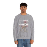 Personalized Hunting Sweatshirt, Custom Deer American Flag Pullover, Patriotic Outdoorsman Crewneck, Hunter Gift, Personalized Family Shirt