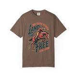 Land of the Free 250 Years Strong Comfort Colors Shirt, America 250th Anniversary Tee, Patriotic Cowboy Graphic Shirt, USA 1776-2026