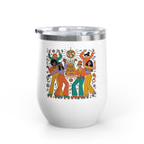 Retro Disco Birthday Wine Tumbler, 70s Roller Skating Party Design, Groovy Drinkware Gift for a Skater Friend Who Loves Vintage Aesthetics