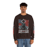 Stand for the Flag Kneel for the Cross Sweatshirt, Patriotic Christian Crewneck, American Flag Pullover, Faith Gift, Fourth of July Top