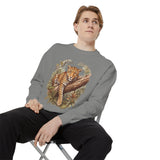 Vintage Leopard Jungle Sweatshirt, Tropical Big Cat Crewneck, Wildlife Nature Lover Gift, Botanical Safari Graphic Cozy Pullover Top