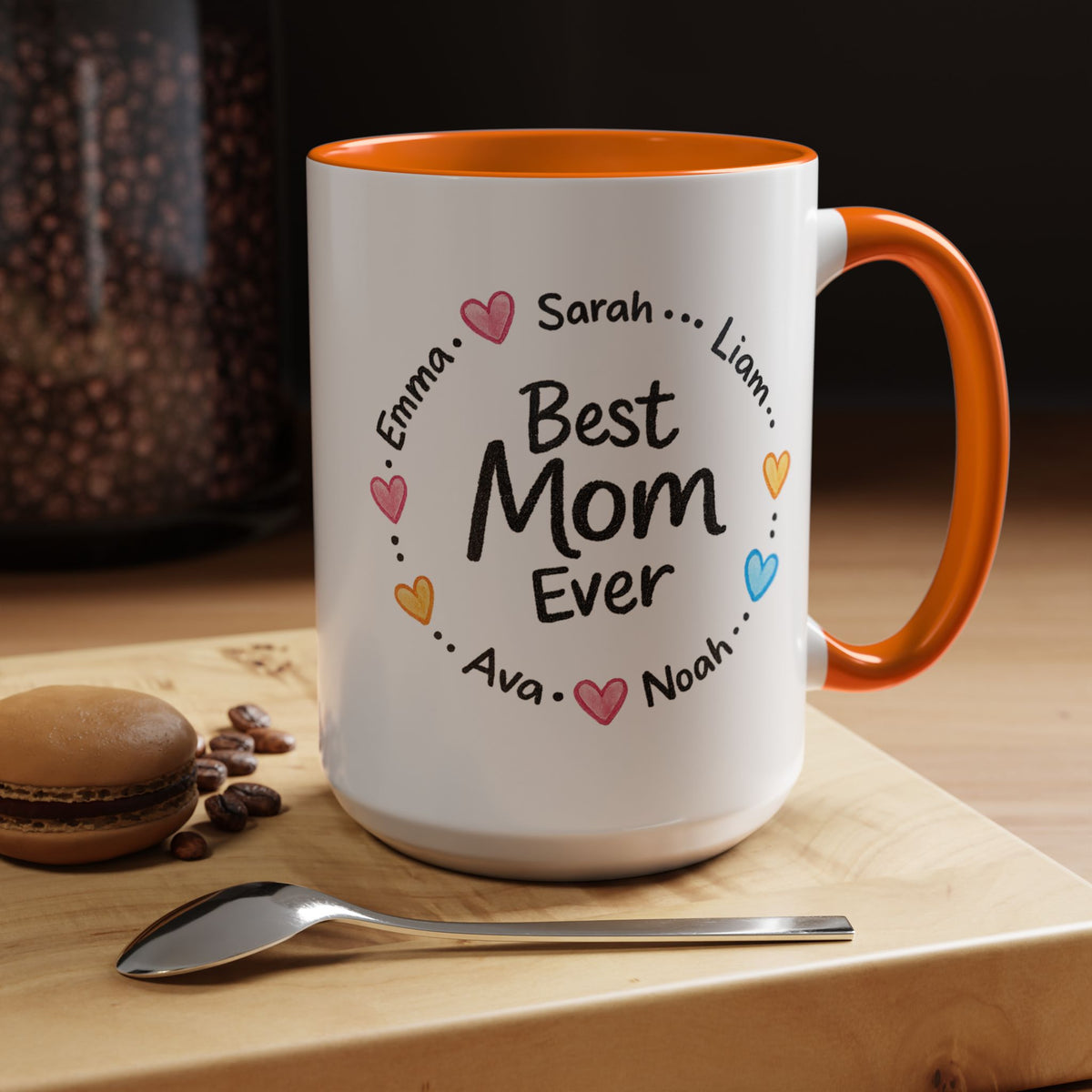 Personalized Best Mom Ever Mug, Custom Kids Names Coffee Mug, Mother's Day Gift for Mom, Grandma Gift, Family Keepsake Cup