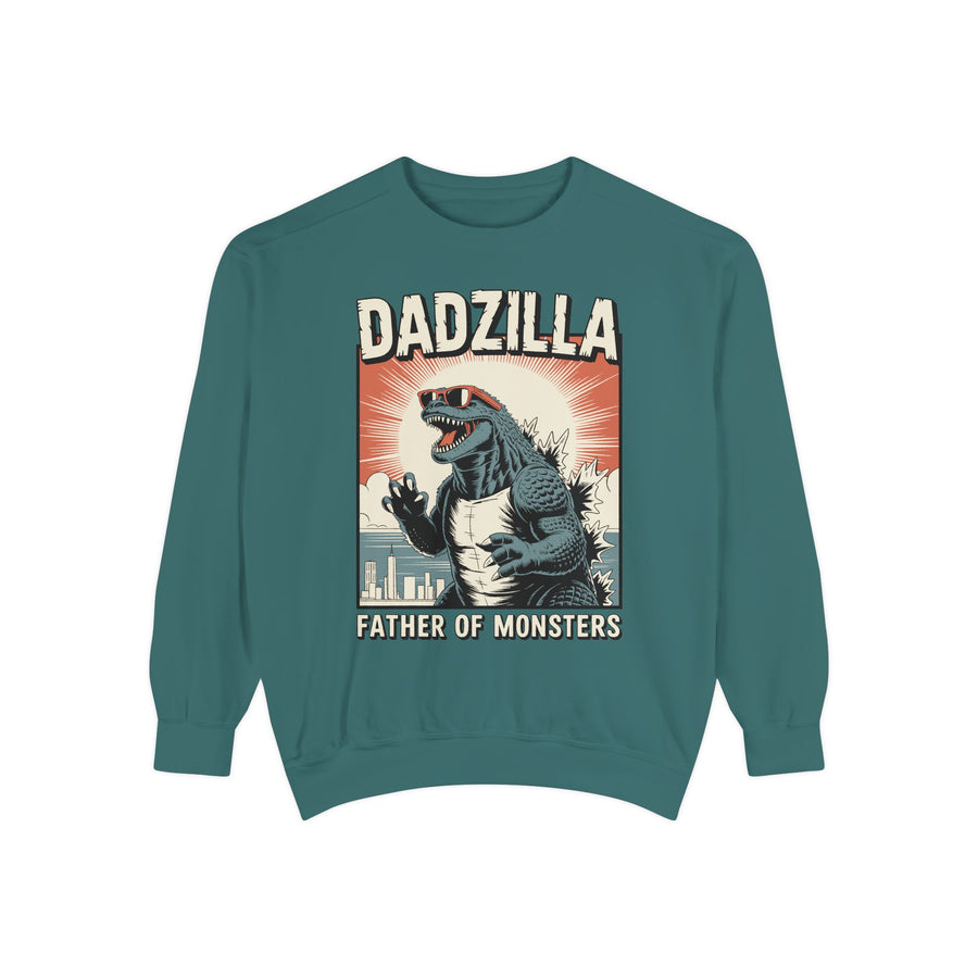 Funny Dadzilla Comfort Colors Sweatshirt, Father of Monsters Crewneck, Dinosaur Dad Graphic Sweatshirt, Father's Day Gift for Dad
