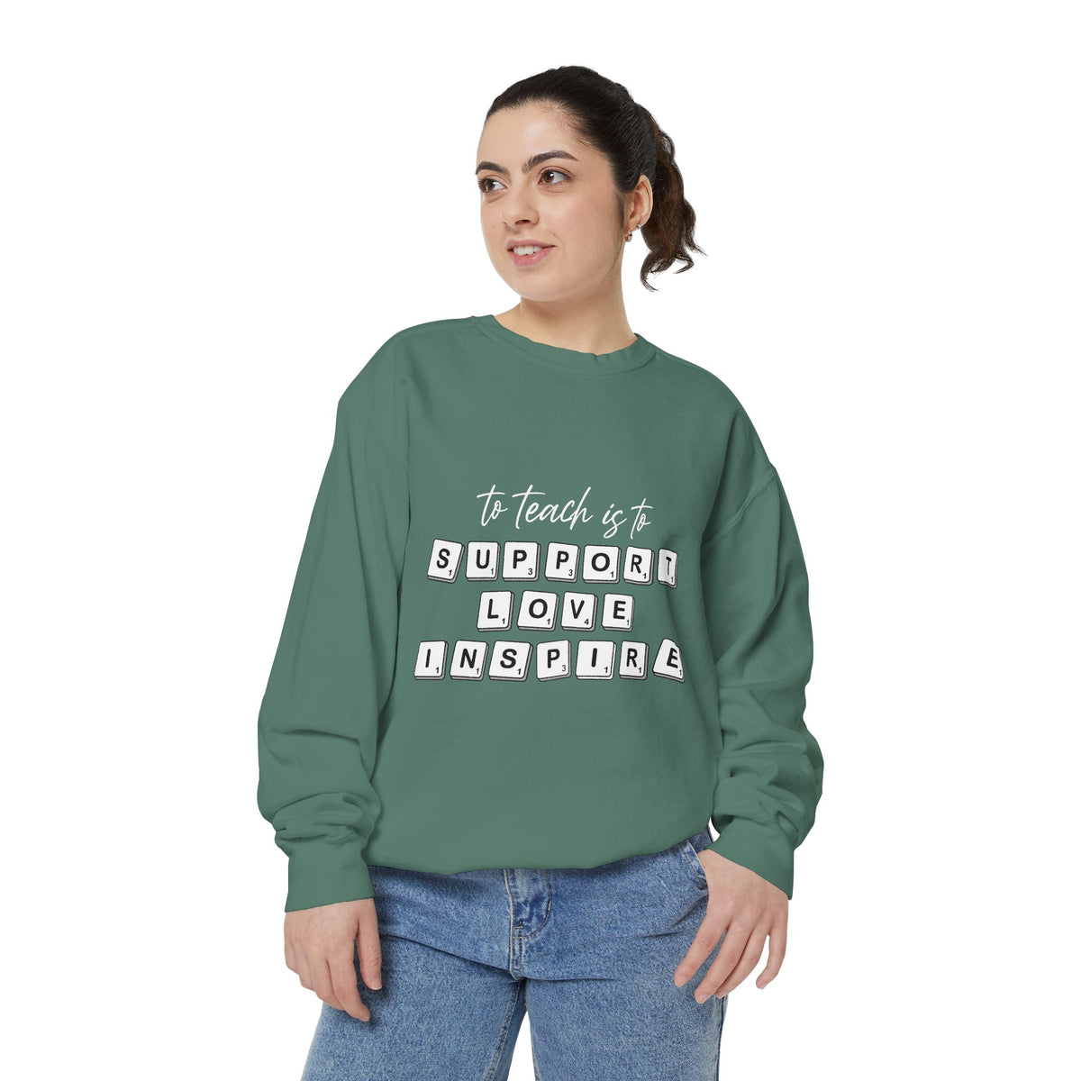 To Teach Is to Support Love Inspire Sweatshirt, Inspirational Teacher Crewneck, Appreciation Gift, Back to School Pullover for Women