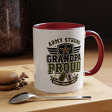 Army Strong Grandpa Mug, Grandpa Proud Military Coffee Cup, Veteran Grandfather Gift, Service Legacy Present for Birthday or Father's Day
